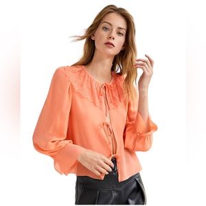 Aritzia Wilfred Le Fou Foxtrot Silk Blouse
